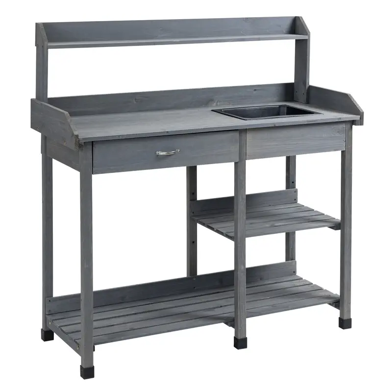 Deluxe Outdoor Potting Table With Sink & Storage Solutions For Patio, Courtyards, Balcony 1