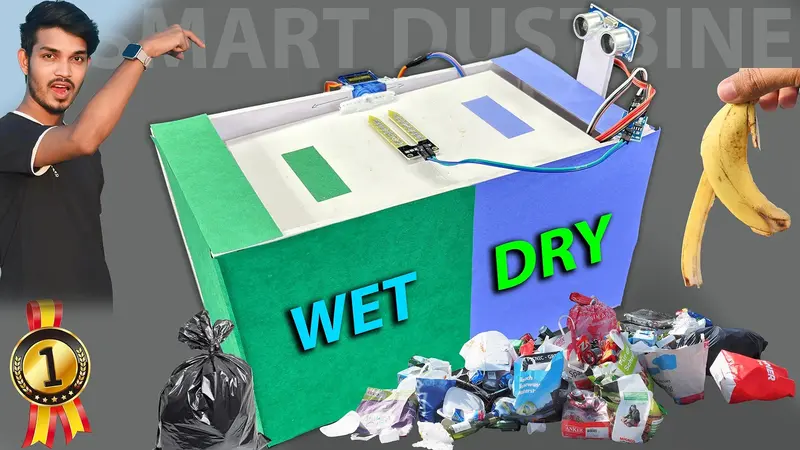 Dry & Wet Waste Segregation Smart Dustbin | Arduino Based Automatic Garbage Sorting Science Project Kit 1