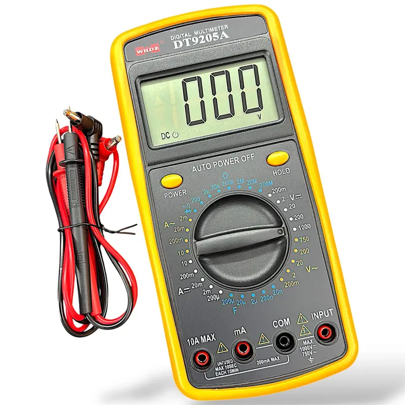 Dt9205a Digital Multimeter | Ac/Dc Voltage, Current, Resistance, Transistor & Continuity Tester 1