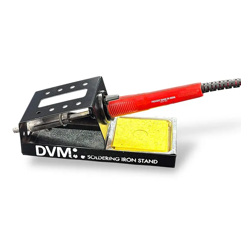 Dvm Universal Metal Base Soldering Iron Stand Station With Holder & Sponge Cleaner | Heat-Resistant Soldering Stand (6 × 3 × 2.5 Inches) 1