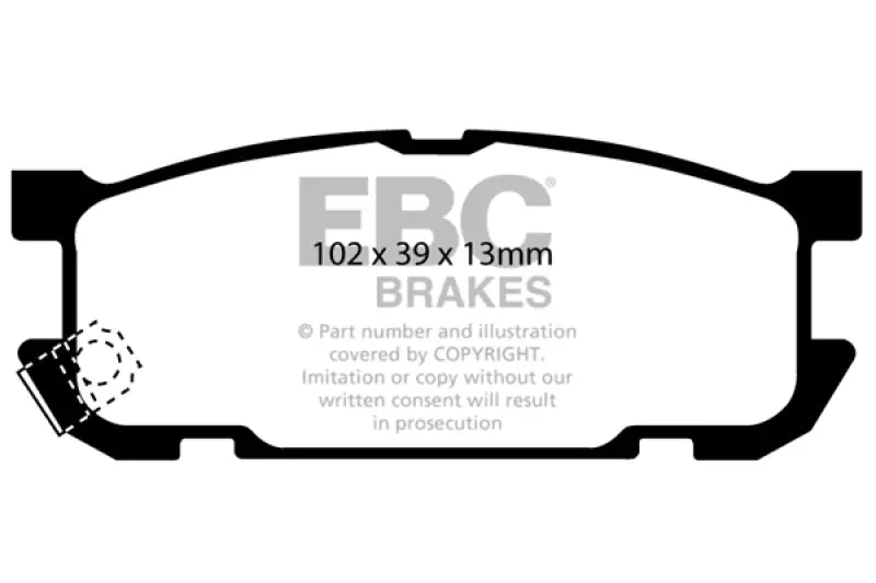 Ebc 01-03 Mazda Miata Mx5 1.8 (Sports Suspension) Greenstuff Rear Brake Pads 2