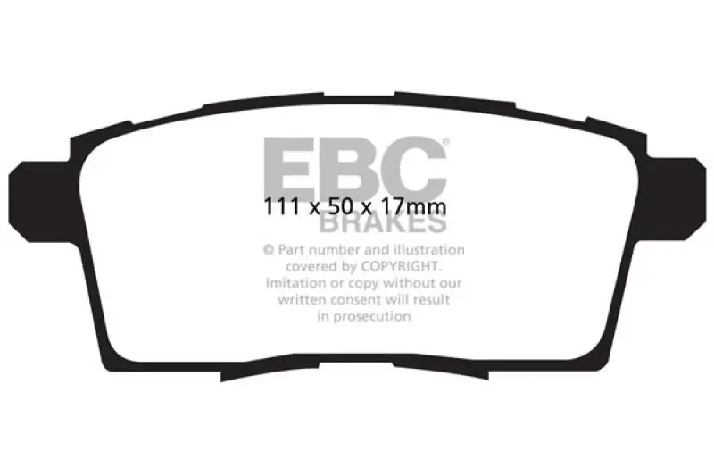 Ebc 06-08 Ford Edge 3.5 2Wd Redstuff Rear Brake Pads 2