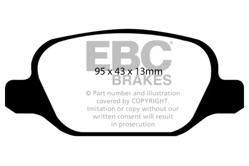 Ebc 10-11 Fiat 500 1.4 (Bosch Calipers) Ultimax2 Rear Brake Pads 1