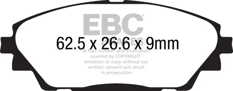 Ebc 14+ Mazda 3 2.0 (Japan Build) Yellowstuff Front Brake Pads 1