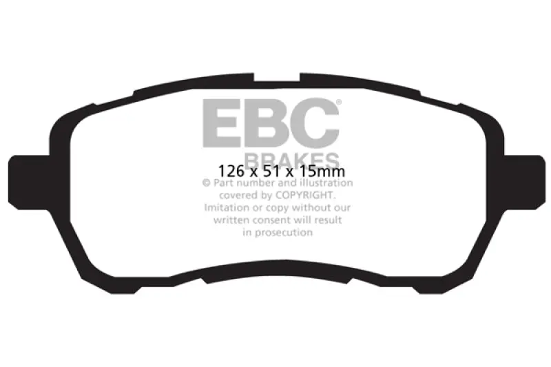Ebc 2010-2016 Mazda 2 1.5L Ultimax2 Front Brake Pads 1