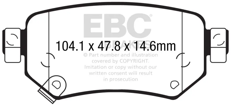Ebc 2016+ Mazda 6 2.5L Ultimax2 Rear Brake Pads 1