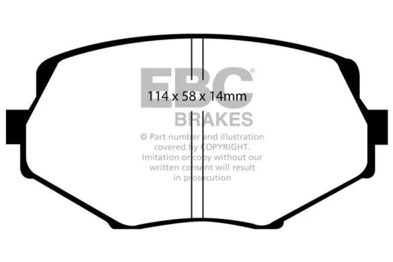 Ebc 94-01 Mazda Miata Mx5 1.8 Yellowstuff Front Brake Pads 2