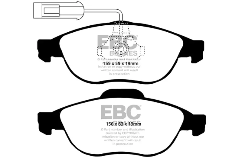 Ebc 97-00 Alfa Romeo 156 1.8 Redstuff Front Brake Pads 2