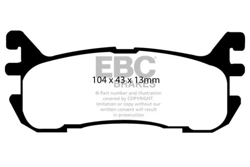 Ebc 97-02 Ford Escort 2.0 Redstuff Rear Brake Pads 2