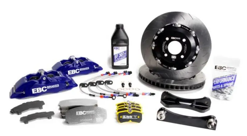 Ebc Racing 15-17 Ford Fiesta (Mk7) Blue Apollo-4 Calipers 300Mm Rotors Front Big Brake Kit 2