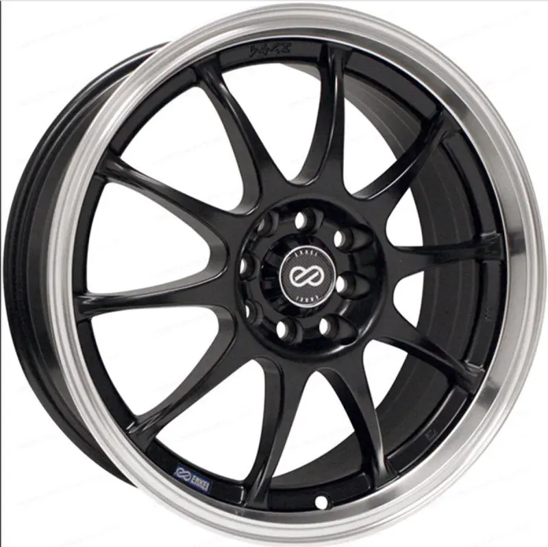 Enkei J10 17X7 5X100 38Mm Offset Dia Matte Black W/ Machined Lip Wheel 1