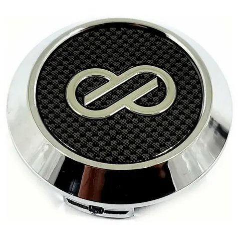 Enkei Pf01 Carbon Finish / Pf01ss Carbon Finish W Chrome Ring Center Cap 1