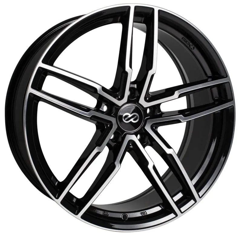 Enkei Ss05 18X8.0 5X120 40Mm Offset 72.6Mm Bore Black Machined Wheel 1
