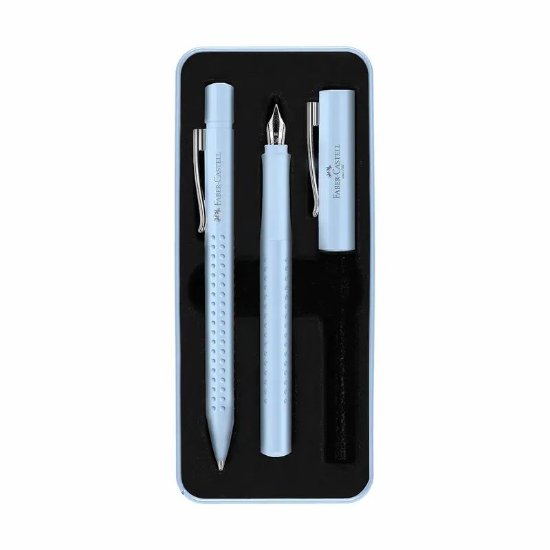 Faber-Castell Sky Blue Grip Pen Gift Set 1