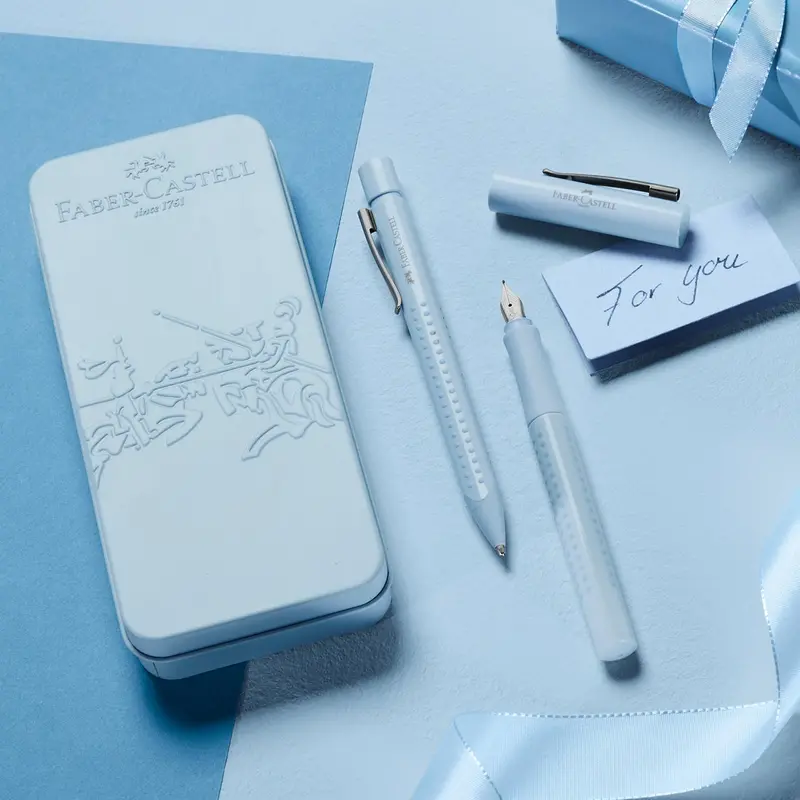 Faber-Castell Sky Blue Grip Pen Gift Set 2