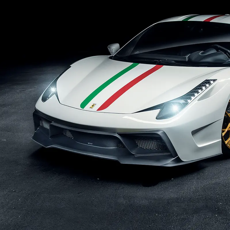 Ferrari 458 Italia Vx Carbon Fiber Front Bumper W/ Front Splitter By Vorsteiner 1