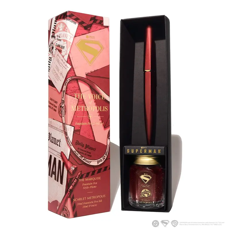 Ferris Wheel Press Superman Fountain Pen And Ink Set 1