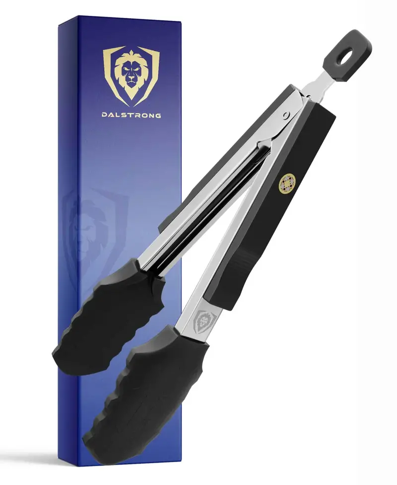 Food Tongs 9" | Scalloped Silicone Tips | Dalstrong © 1