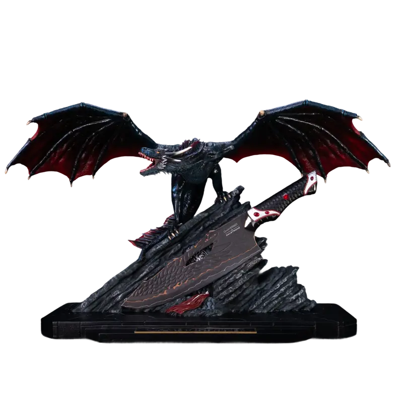 Game Of Thrones™ X Studioforge™ | Drogon's Fury™ | 8.5” Collector’S Chef Knife & Sculpted Display Stand 1