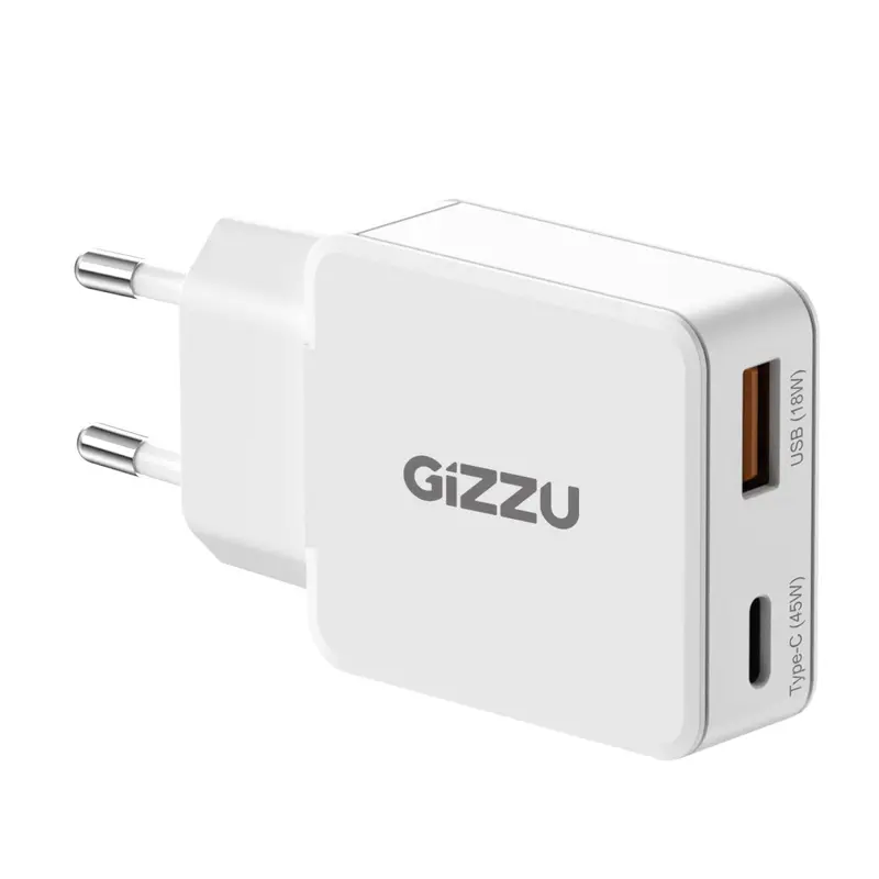 Gizzu 2-Port 45W Gan Wall Charger 1
