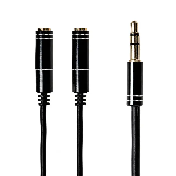 Gizzu 3-Pole Audio Splitter Cable - Black 1