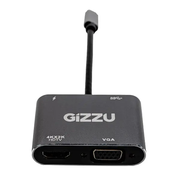 Gizzu 4-In-1 Type-C To Hdmi/Vga/Usb3.0 Hub 1
