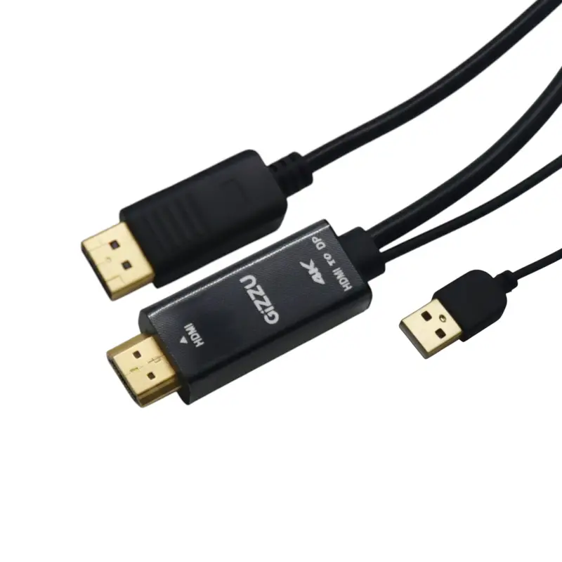Gizzu 4K Hdmi To Dp Cable (1.8M) - Black 1