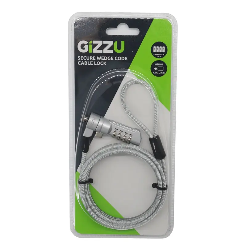 Gizzu Secure Wedge Code Cable Lock 1.8M 2