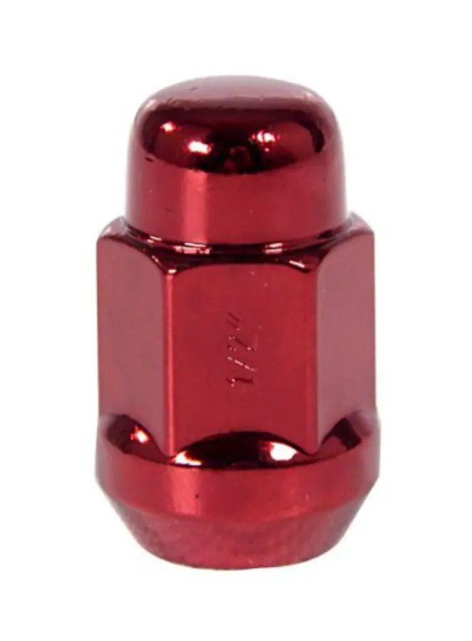Gorilla Acorn Bulge Lug Nut - 3/4" Hex - 1/2"-20 Thread Size - Red Painted Finish 1