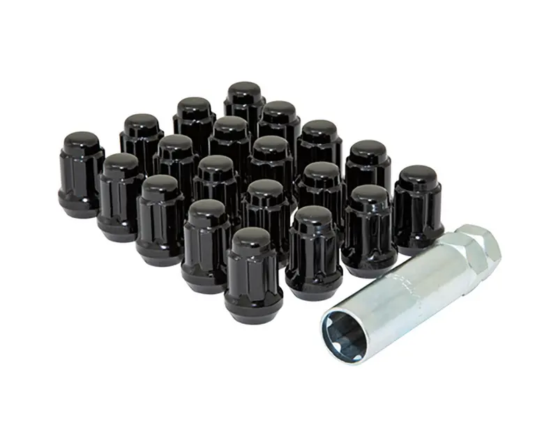 Gorilla Spline Duplex Short Lug Nut 14X1.5 Black 5 Lug Kit With Key (Set Of 20) 1