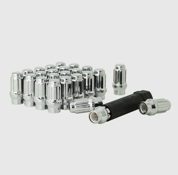 Gorilla Tuner Series Spline Et Lug Nut 12X1.50 Chrome 6 Lug Kit With Key (Set Of 24) Passenger Car 1