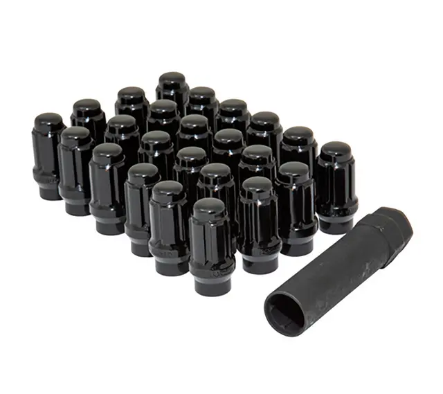 Gorilla Tuner Series Spline Et Lug Nut 14Mmx1.50 Black 6 Lug Kit With Key (Set Of 24) 1
