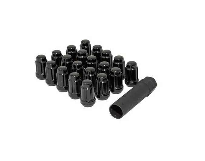 Gorilla Tuner Series Spline Lug Nut 12X1.25 Black 5 Lug Kit With Key & Locks (Set Of 20) 1