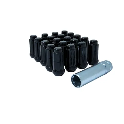 Gorilla Tuner Series Spline Lug Nut 14X1.5 Black 5 Lug Kit With Key & Locks (Set Of 20) 1