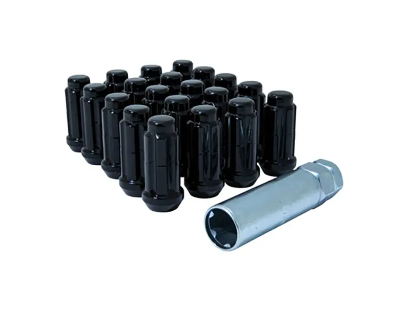 Gorilla Tuner Series Spline Lug Nut 14X1.5 Black 5 Lug Kit With Key (Set Of 20) 1