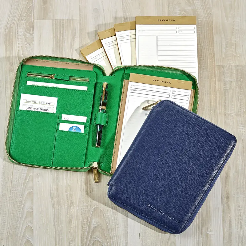Greenwich Pebbled Leather Zipped Folio Bundle 1