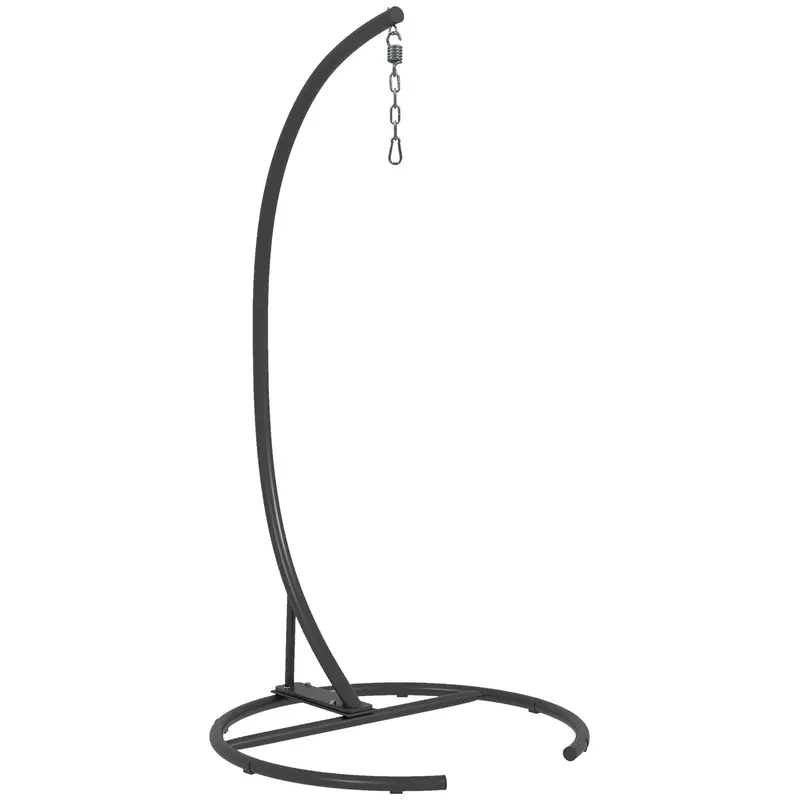 Hanging Hammock Chair Stand With Round Base, 330 Lbs. Heavy Duty Hammock Stand, Black 1