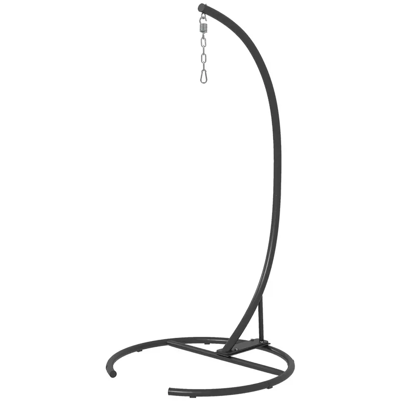 Hanging Hammock Chair Stand With Round Base, 330 Lbs. Heavy Duty Hammock Stand, Black 2
