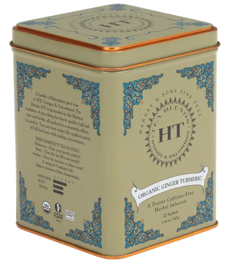 Harney & Sons Fine Teas - Organic Ginger Turmeric, Ht Tin Of 20 Sachets 1