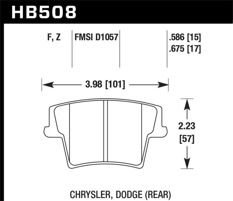 Hawk 05-14 Chrysler 300 Hps 5.0 Rear Brake Pads 1
