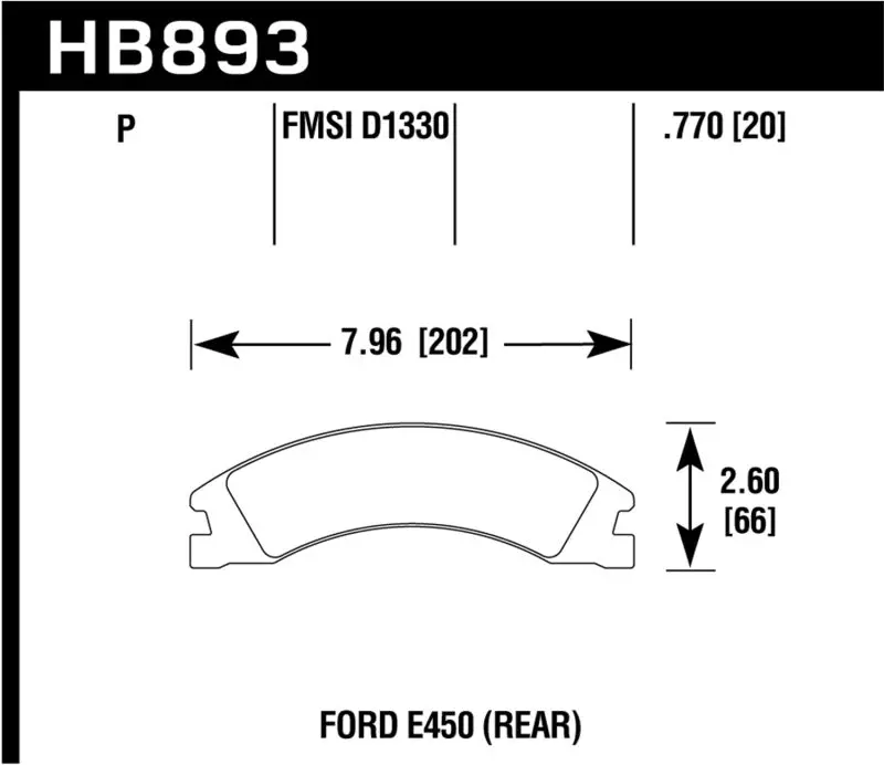 Hawk 08-16 Ford E-450 Super Duty Super Duty Street Rear Brake Pads 2