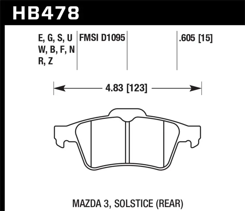 Hawk 13-14 Ford Focus St / Mazda/ Volvo Hps Street Rear Brake Pads 2