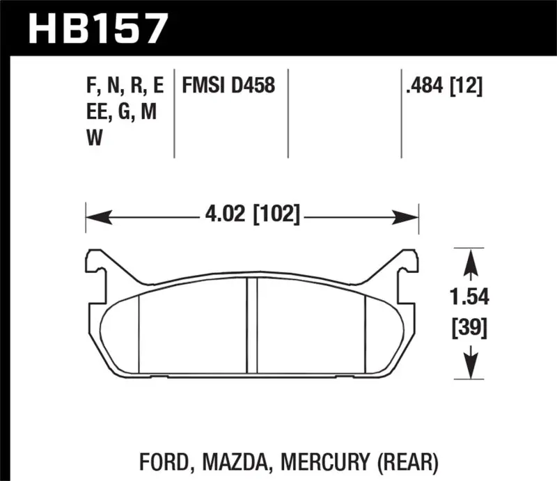 Hawk 89-93 Miata Hp+ Street Rear Brake Pads (D458) 1