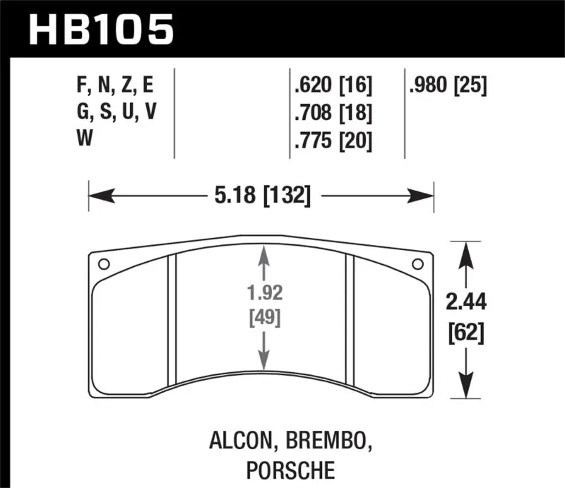 Hawk Alcon B Caliber Hp+ Street Brake Pads 1