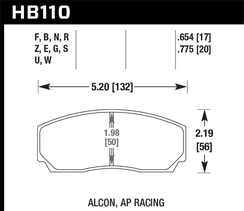 Hawk Ap Cp5200 Caliper Hps Street Brake Pads 2