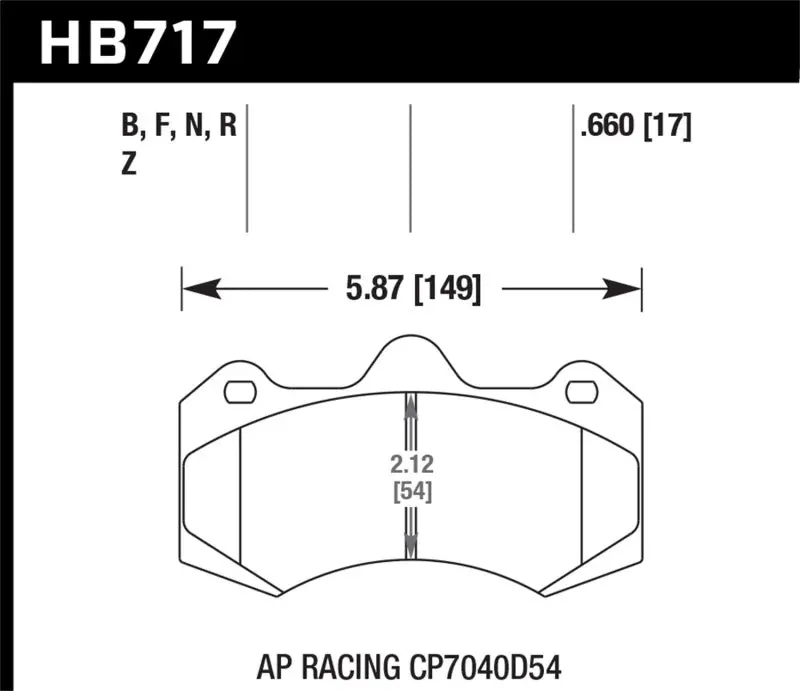 Hawk Ap Racing Cp7040d54 Hps 5.0 Brake Pads 2