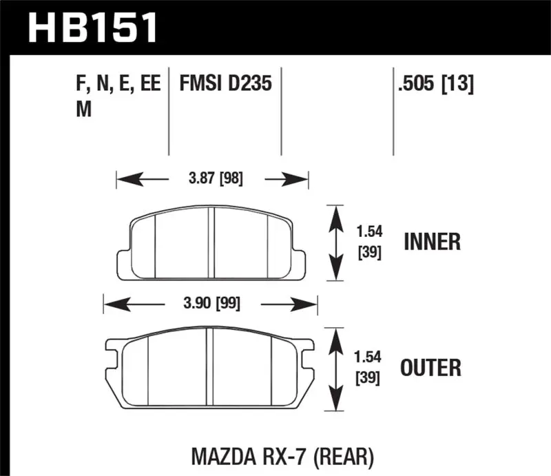 Hawk Hp+ Street Brake Pads 1