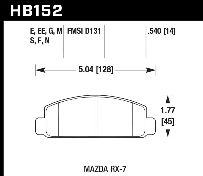 Hawk Mazda Rx-7 Hp+ Street Front Brake Pads 2