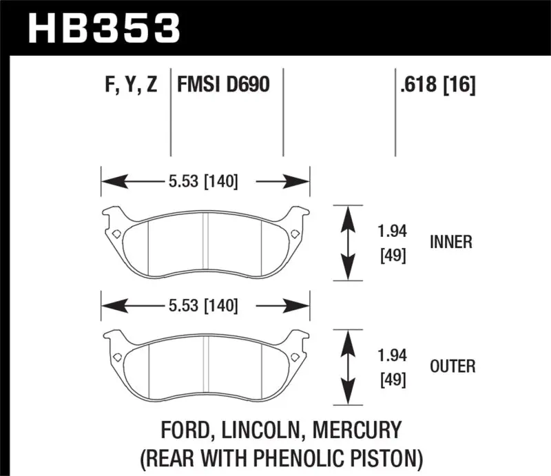 Hawk Performance Ceramic Street Brake Pads 1