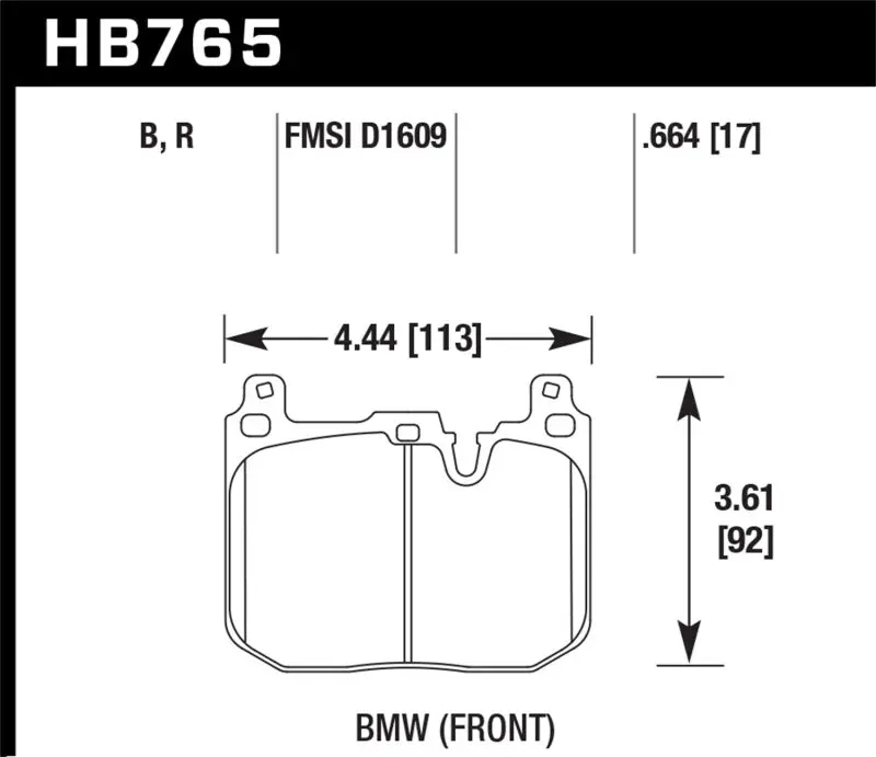Hawk Performance Ceramic Street Front Brake Pads 2013-2016 Bmw 328I Xdrive 2